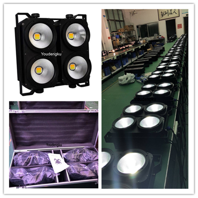 4 eye blinder led cob dmx 4 stuks with flightcase 4x100W COB led blinder Audience stage Lighting Equipment-image-425556576