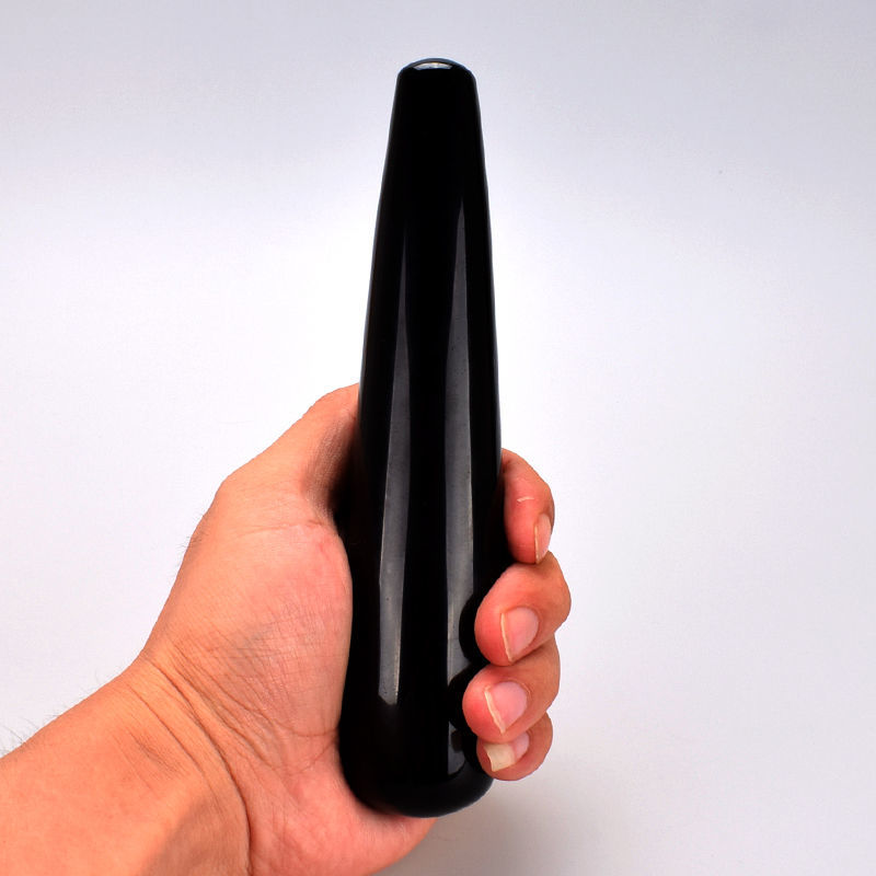 7 inch Black Obsidian Crystal Massage Wand Pleasure Stick for Women Exerciser Vaginal Tighten Toy-image-411035762
