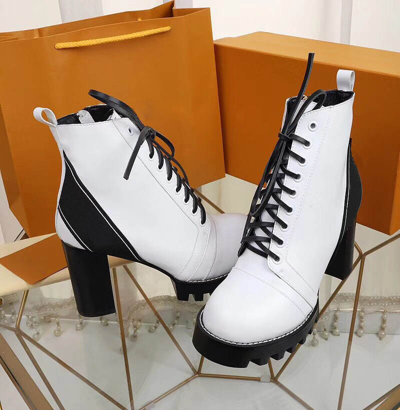 

World Tour Desert Boot designer women boots Platform Boot Spaceship Ankle Boots,5cm Heel flamingos medal martin boots heavy duty soles 35-40, Black