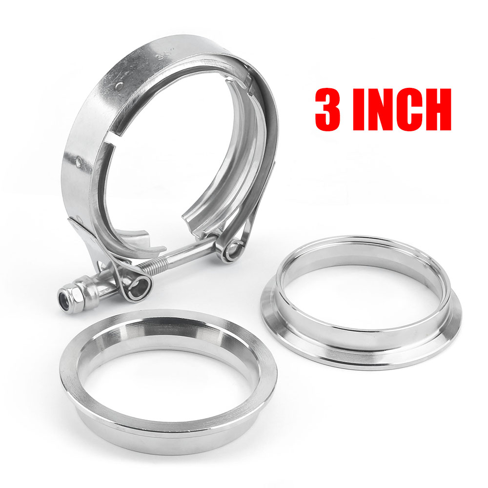 CNSPEED Universal Upgraded 3 inch Auto Parts V-band clamp kit for Turbo, Exhaust pipes Turbo Downpipe Exhaust Clamp V band