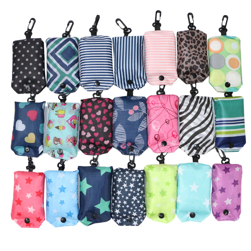 New folding Bag Polyester Foldable Shopping Bags Reusable Eco-Friendly Bag Shopping Handbag Tote vegetable fruit Storage Bags