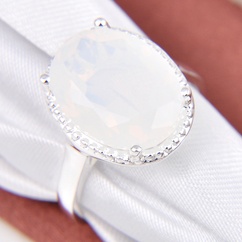 

2 Pcs/Lot Bulk Price Christmas Gift 925 Sterling Silver Oval Fire Opals Gems Women Ring R0482