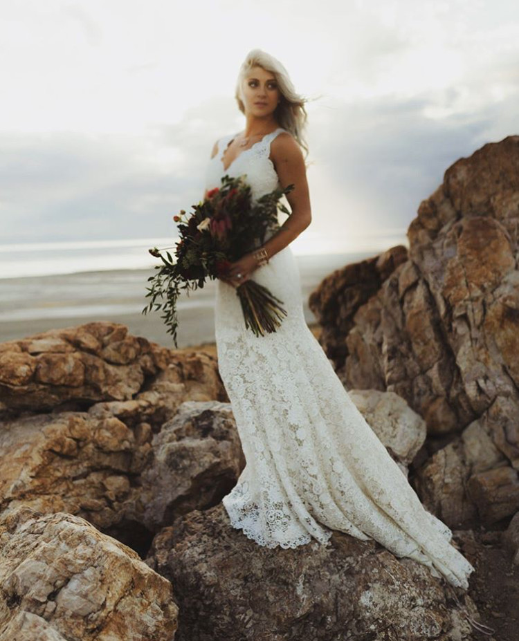 

Bohemain Lace Mermadi Wedding Dresses New Arrival Beach Wedding Dress 2018 New Arrival Bridal Gowns vestido de novia, White