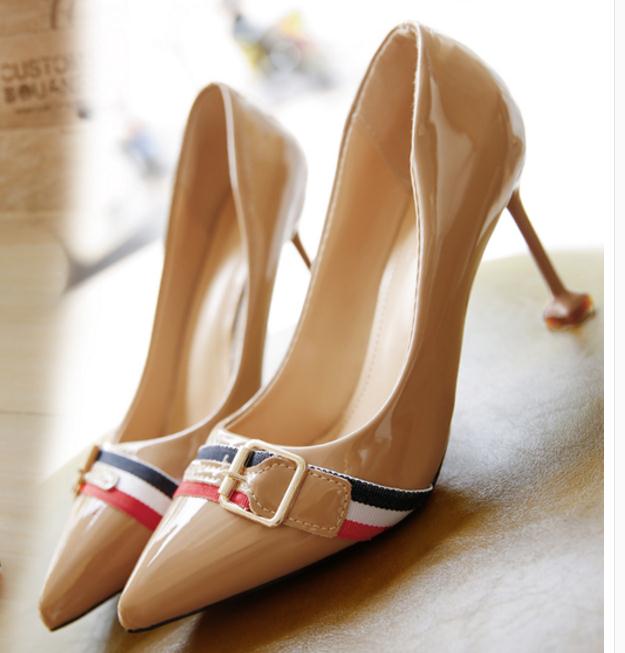 

Free send Hot 2018 new style autumn women Fine heel high heels shoes, Black