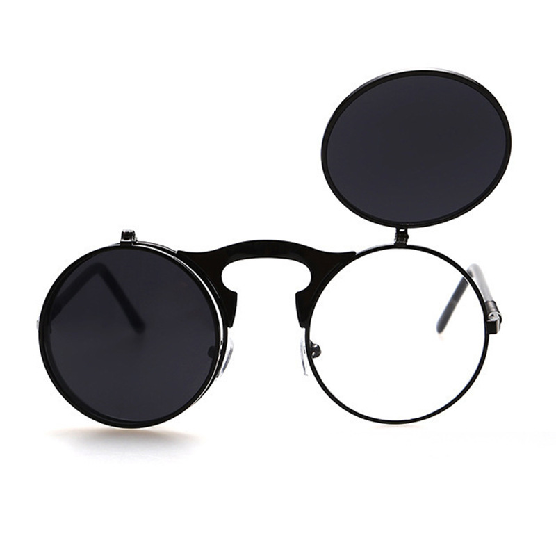 

Flip Up Steampunk Sunglasses Men Round Vintage Mens Sunglass Fashion Glasses hot sale hip hop sunglass