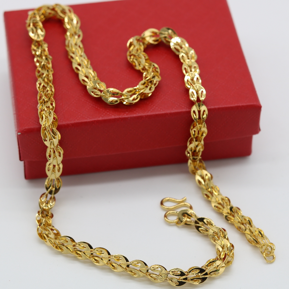 20 Inches Long Unique Style Mens Womens Necklace Chain 18k Yellow Gold Filled Fashion Accessories-image-412109450