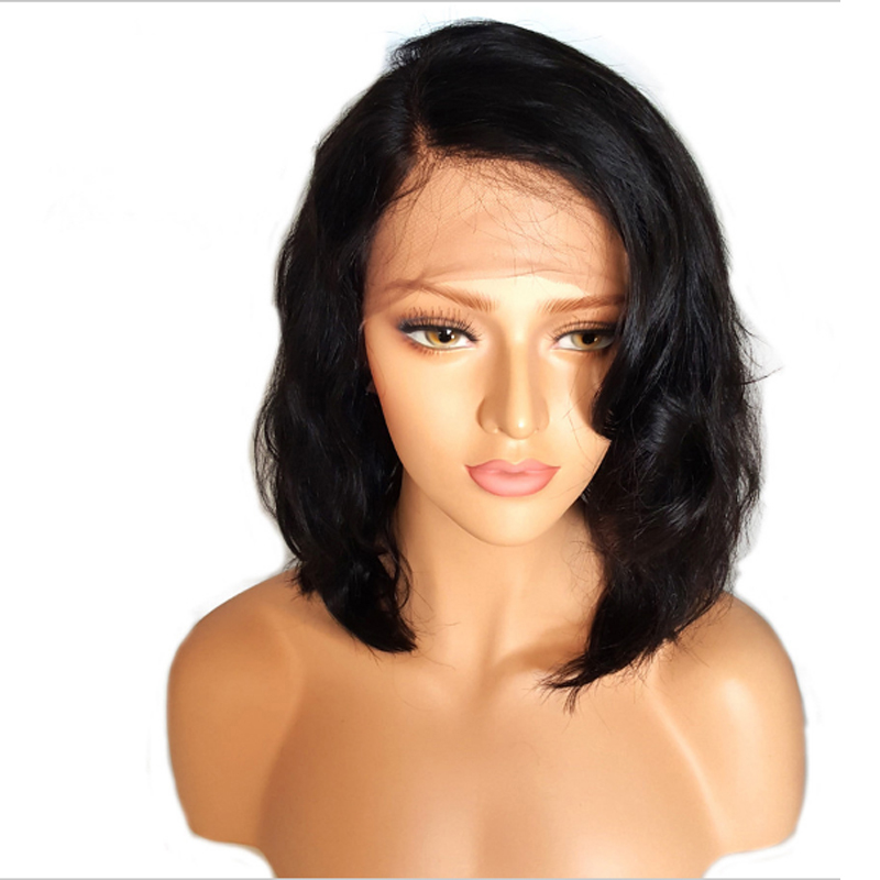 

130% Density Short Bob Wigs Korean silk Lace Front Synthetic Wigs Hair Wig Loose Wave Wig Dream Beauty, Black