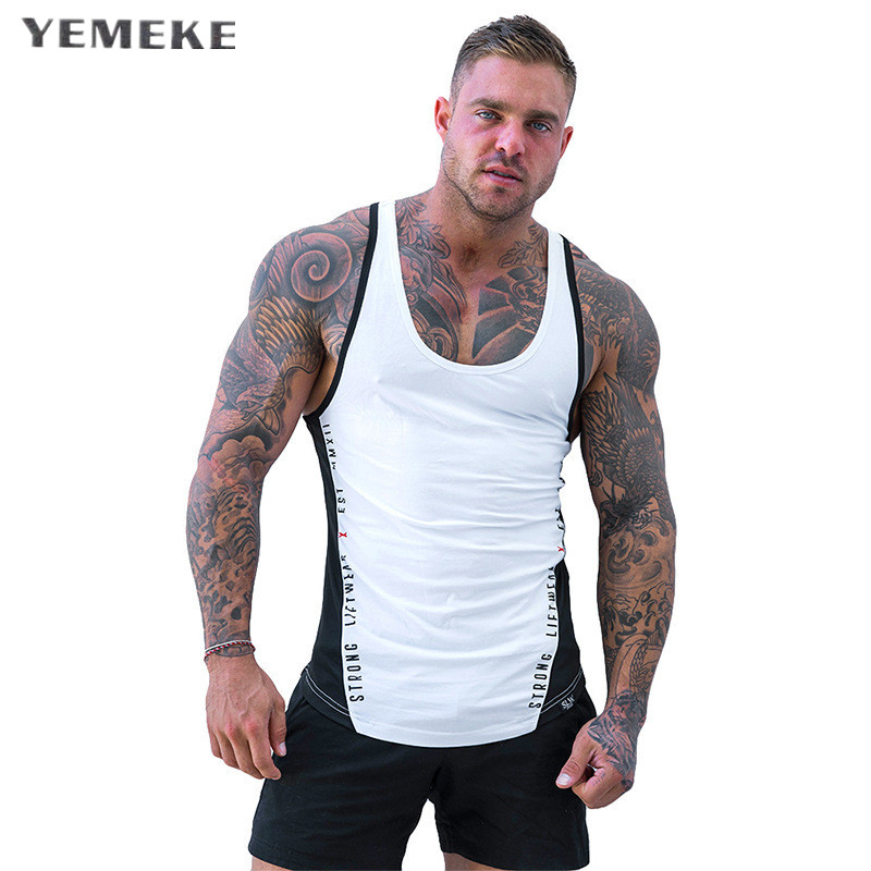 

Men Summer Gyms Fitness Bodybuilding Hooded Tank Top Fashion Mens Crossfit Clothing Loose Breathable Sleeveless Shirts Vest, Color 1