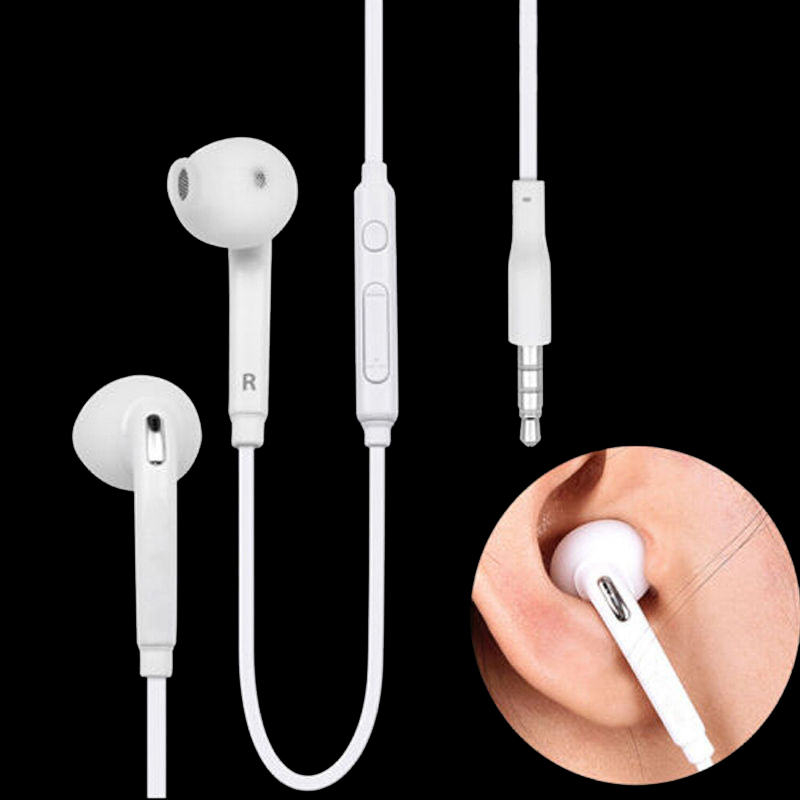 

For S6 Earphones Headphones High Quality 3.5mm In Ear Headset earbuds With Mic Volume Control White Black EO-EG920LW, Mixed color
