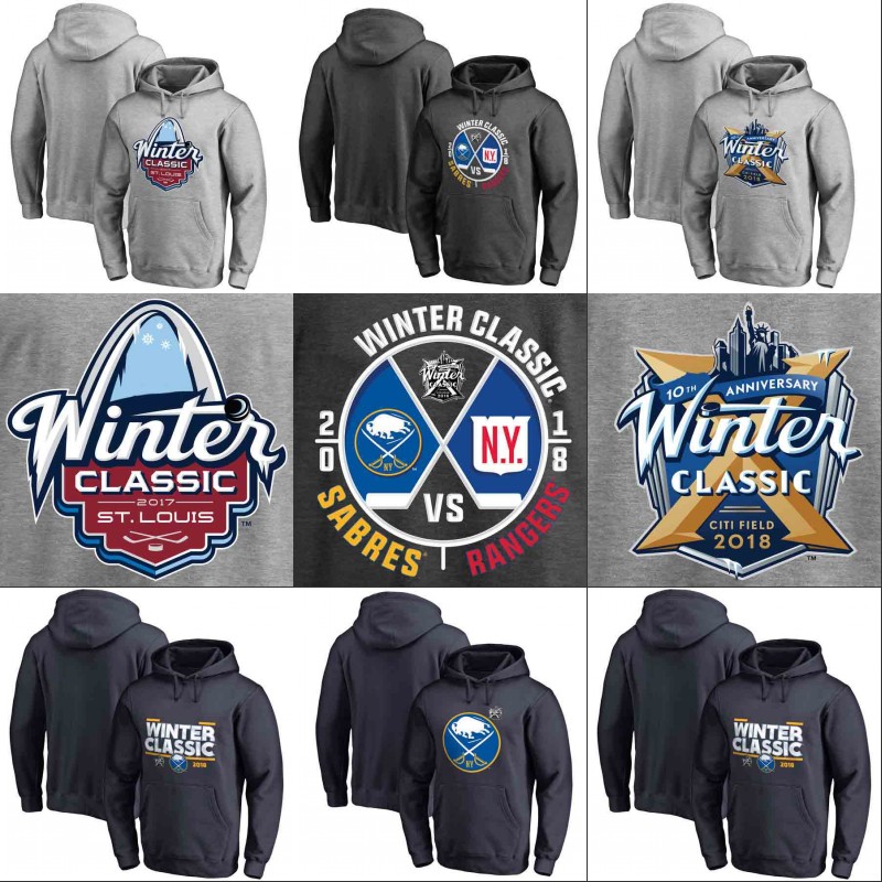 2018 Winter Classic Pullover Hoodie Jersey New York Rangers Buffalo Sabres St. Louis Blues 100% Stitched Custom Hockey Jerseys Mix Order
