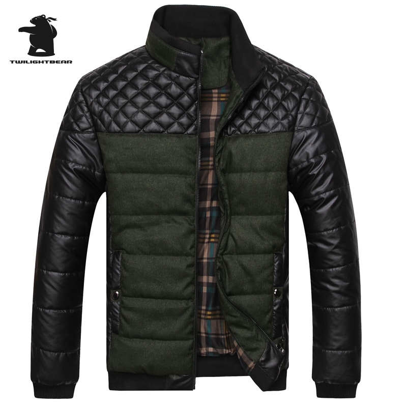 

New Men's Jackets And Coats 4XL PU Patchwork Jackets Men Outerwear Winter Fashion Male Clothing BF13508, Blue