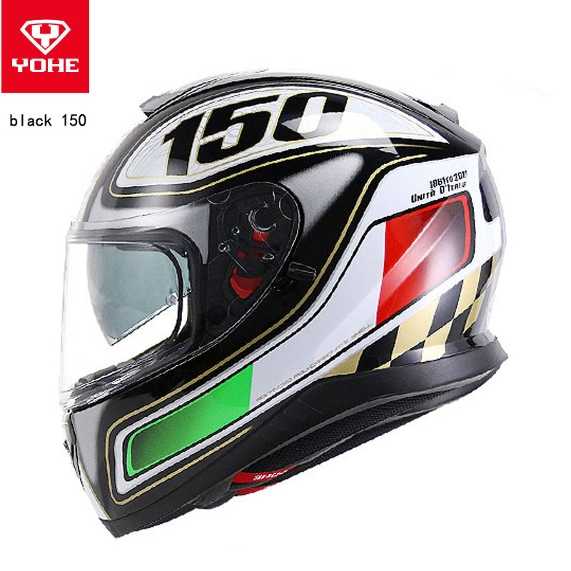 

2018 double lenses YOHE Full Face motorcycle helmet YH-976 Full cover motorbike helmets made of ABS and PC Visor lens have 5 kinds colors, Same as photo