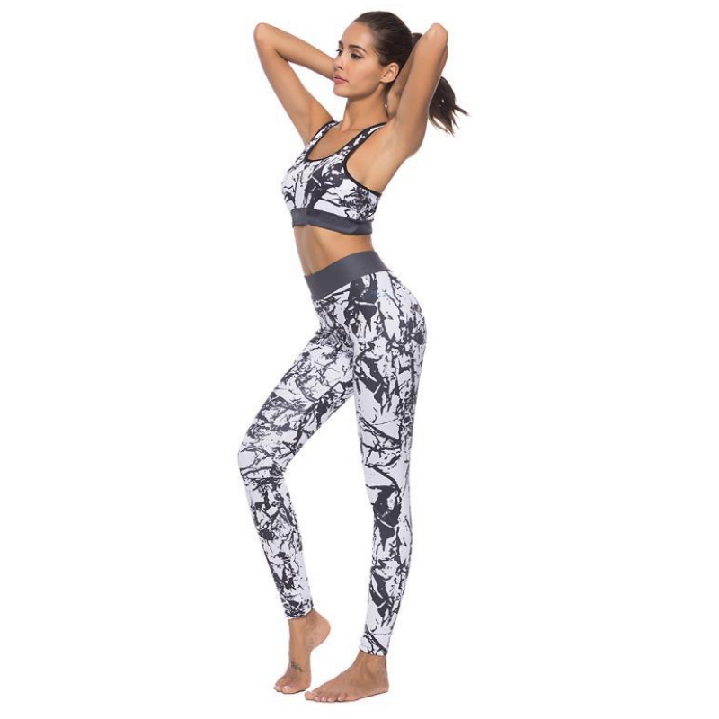 

Female Suit Tracksuit Workout Sexy Bra and High Waist Slim Push UP Leggings Sporting Clothes Solid Print Women Fitness Set, As pic