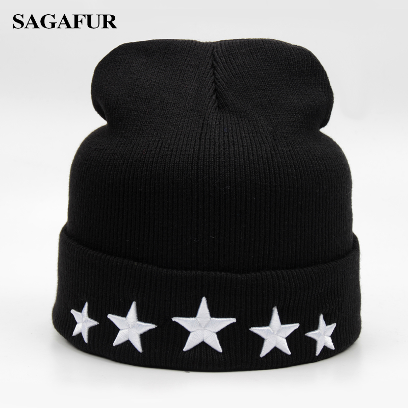 Negro Unisex de punto trenzado de esquí Sombrero