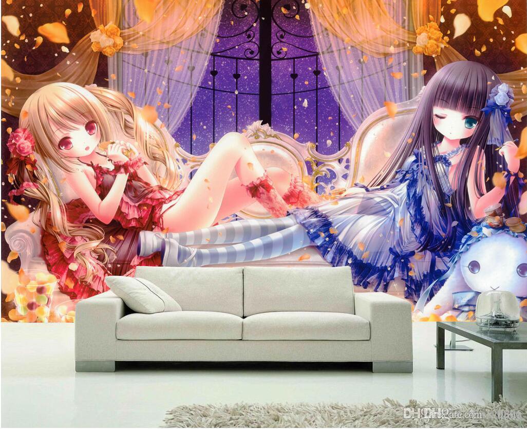 

3d wallpaper custom photo Cartoon animation hand-painted cute background wall living room Home decor 3d wall murals wallpaper for walls 3 d, Picture shows