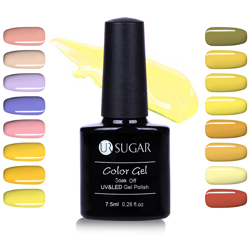 

UR SUGAR Pure Nude Gray Candy Blue Color Soak Off UV Gel Polish Semi Permanent Nail Art Gel Lacquer Varnish Manicure 7.5ml, 641