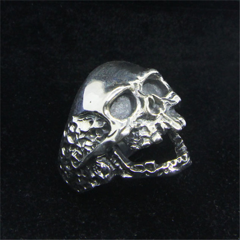 

1pc Free Shipping Size 7-15 Men Boys 925 Sterling Silver Cool Skull Ring Jewelry Newest S925 Fashion Demon Skull Ring