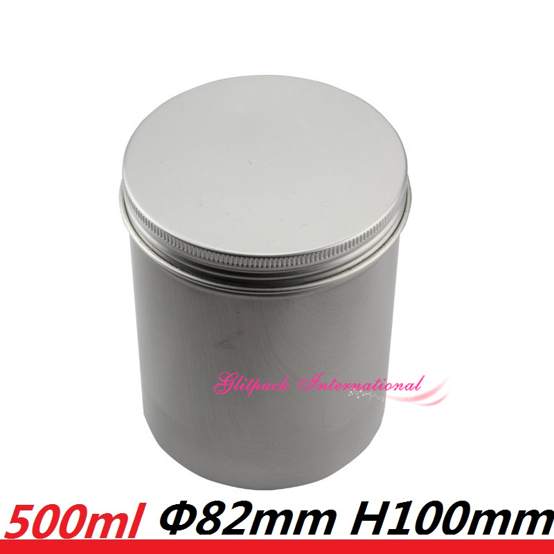 Jar Candle Aluminum Cylinder 500ml Empty Round Pot Bottle 17oz 500g Large Size Screw Top Steel Tin Cans Storage cylinder for powder-image-411931364