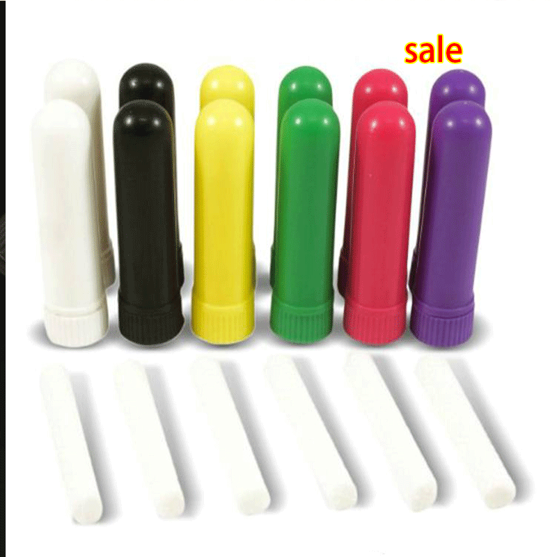 

Hot sale 50 Pcs Blank Nasal Inhaler Sticks Plastic Blank Aroma Nasal Inhalers for DIY Best Quality Cotton Wicks