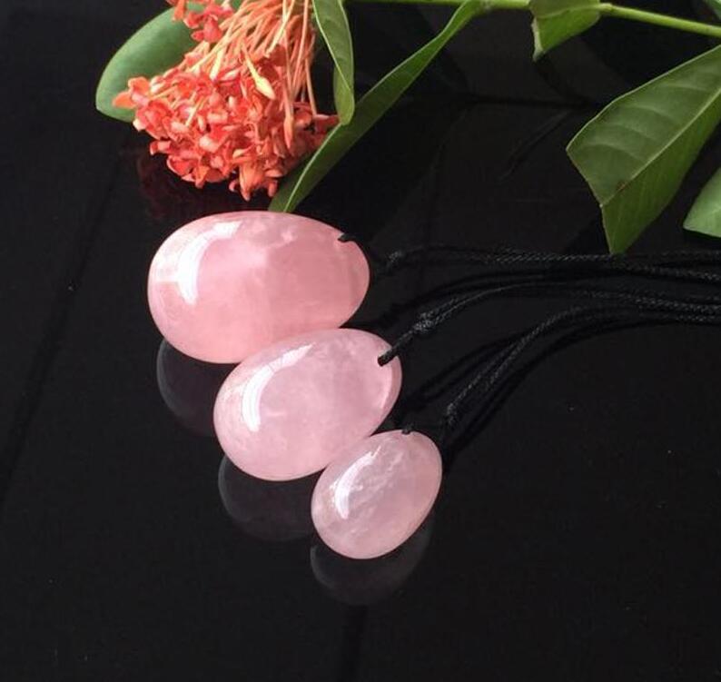 

Natural Rose Quartz Crystal Eggs Crystal Yoni Egg for Women Kegel Exercise Vaginal Balls Massager Toys