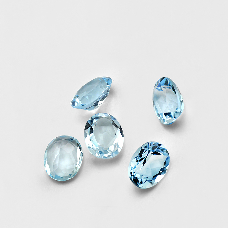 

20pcs Oval 3*5mm 4*6mm 5*7mm High Quality Eye Clear Good Brilliant Cut 100% Natural Sky Blue Topaz Loose Gemstones For Gold & Silver Jewelry