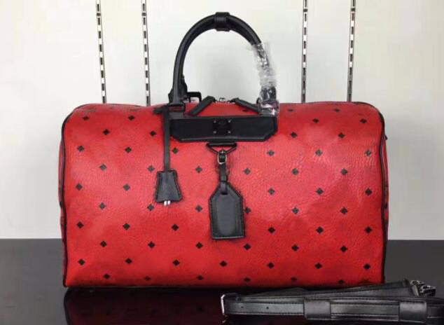 

selling Korean top quality fashion travel bag printing large capacity PVC leather travelbag 6254, Black embossed