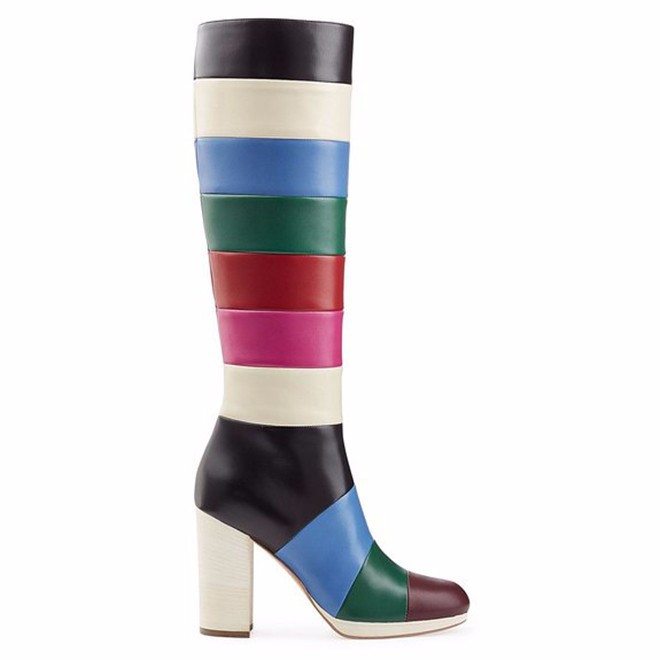 

mixed color winter fashion long boots round toes PU platform square heel zip botas knee high patchwork footwear shoes women plus size 43 44 45, Multi2