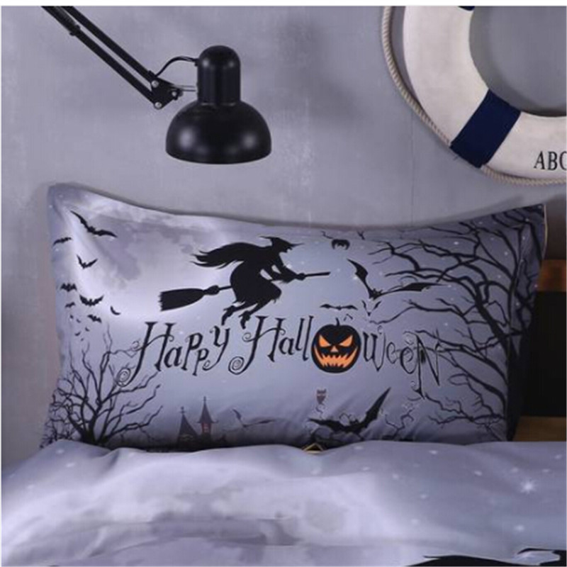 

Free shipping 3D Halloween Witch Broom Pattern Bedding Set Duvet Cover Set Quilt Covers 4pcs 2018 Wholesales, Multi-color