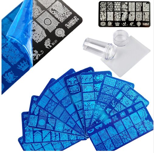

Flower 3D Stamping Template Nail DIY Polish Nail stamping plates Stamper Scraper with Cap manicure Stamp for nails Art