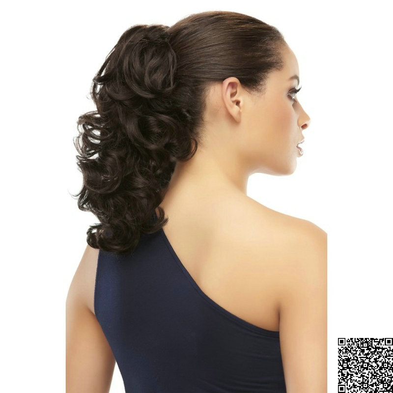 

Echo body wave Ponytail Hair Extension real Human Hair drawstring Pony tail Hairpiece 100g-140g natural black 1b# 120g