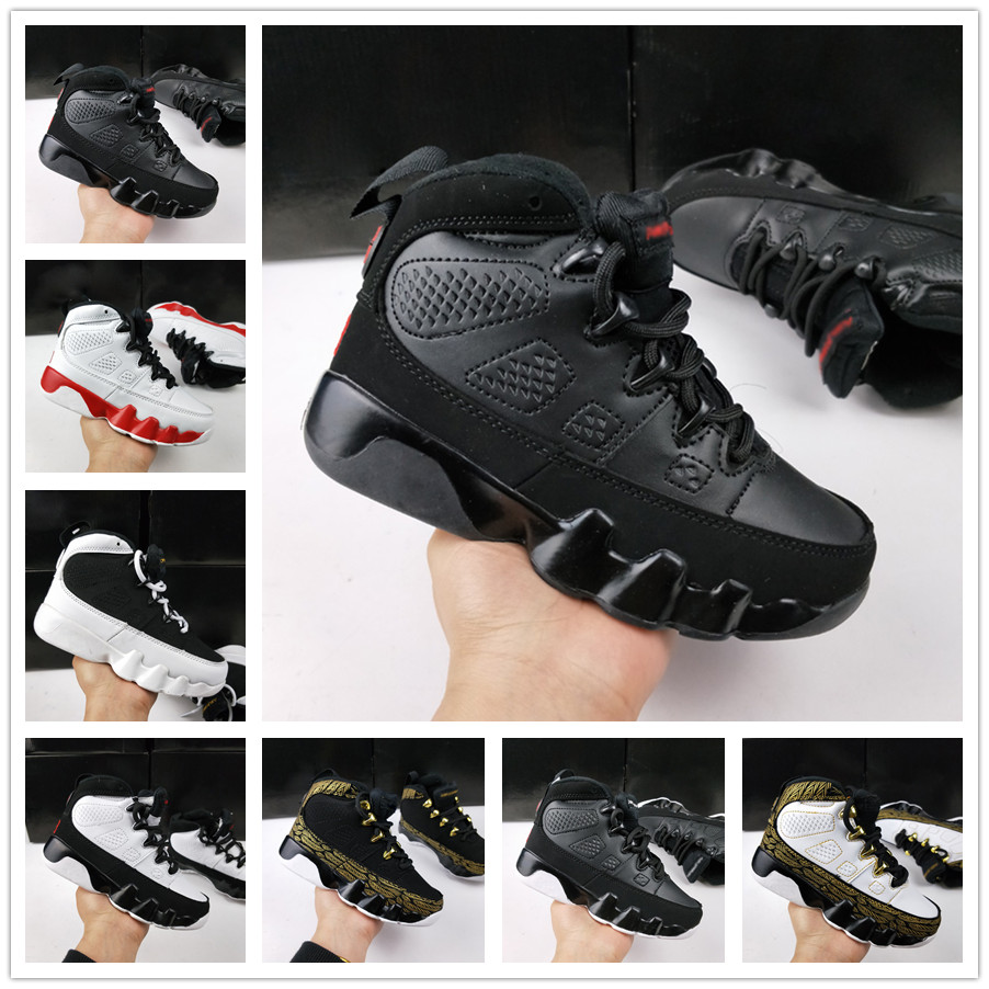 

Wholesale Kids 9s 9 Basketball Shoes LA Oreo Black White Shoes Space Jam Tour Yellow PE 9s sport trainer Children Birthday Gift Sneakers, Without box