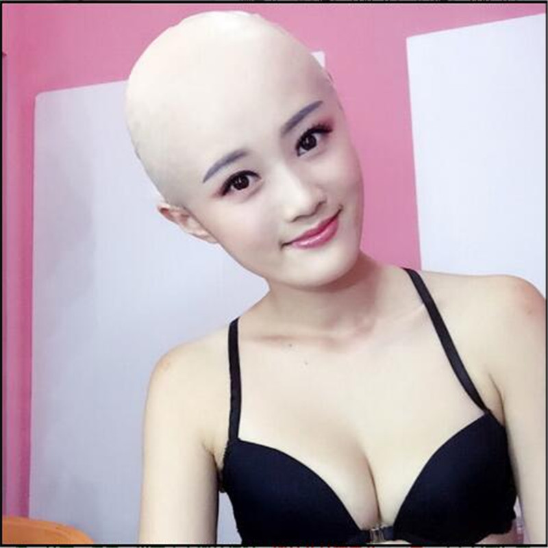 

New human mask crossdress silicone female unisex head mask halloween cosplay without hair latex bareheaded monk head mask free shipping