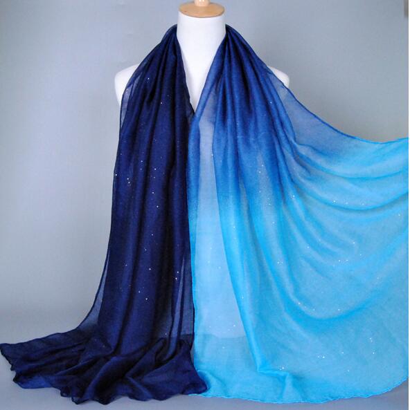 

Ombre glitter printe shade color cotton viscose shimmer long shawls head pashmina spring cotton hijab muslim scarves Gradient Color scarf