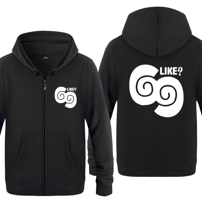 

Like 69 Sixtynine Funny Creative Hoodies Men 2018 Men' Fleece Zipper Cardigans Hooded Sweatshirts, Huiy hot