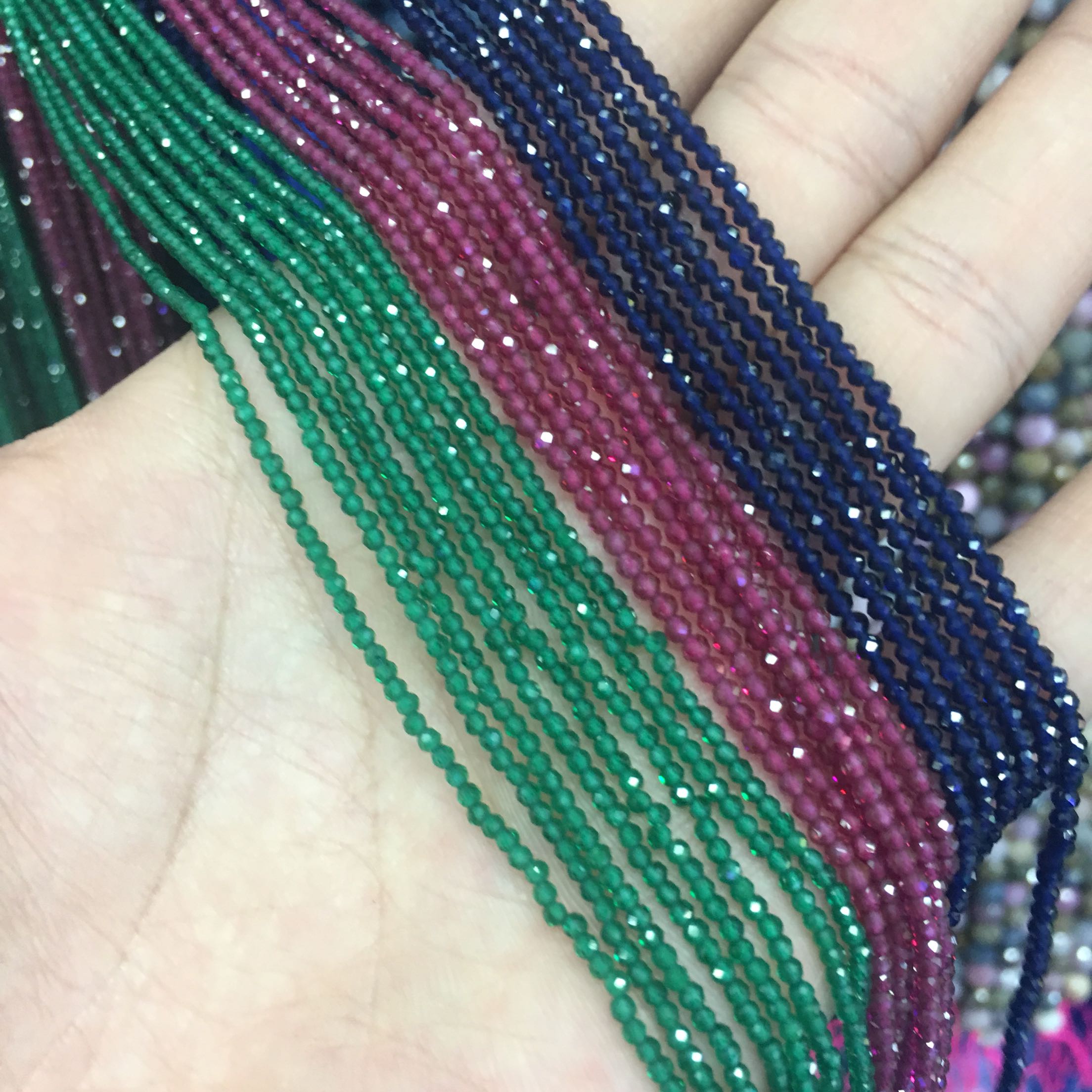 

Faceted Natural Spinel Glass Beads 2mm Stone Beads Red Green Blue Gem Stone Bead For Bracelet Necklace Strand 15''