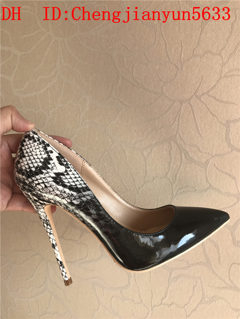 

Free Shipping 2019 white sexy fashion women python snake Poined Toes high heels shoes pumps real leather Stiletto Heels HEELED SHOES lady, 12cm