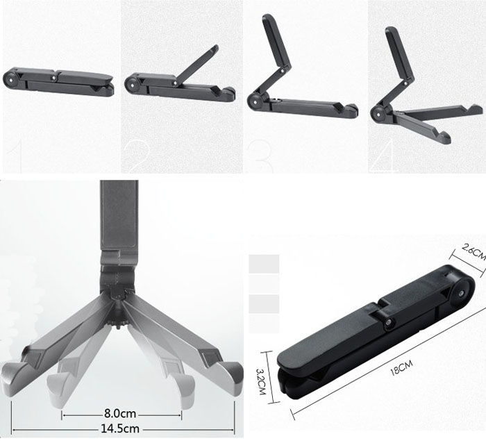 

Foldable Holder Stand Bracket Dock F 7" 8" 10" iPad Android Tablet E-reader PDA