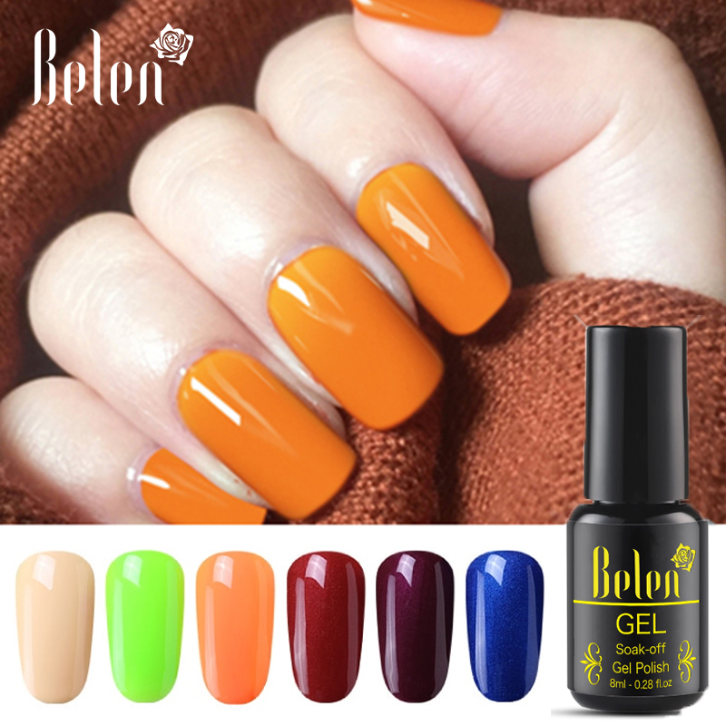 

Belen Pure Bling Glitter Color UV Gel Polish 8ML Gel Varnish Lacquer Long-Lasting Semi Permanent Manicure Soak-Off Base Top, 806