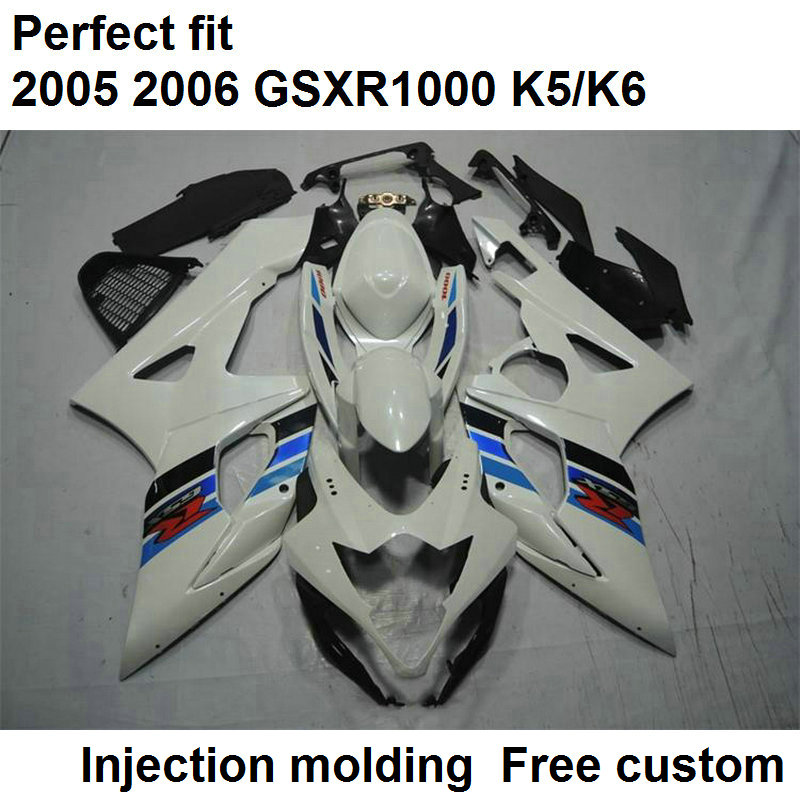 

Hot sale fairings for Suzuki GSXR1000 2005 2006 white black injection molded fairing kit GSXR1000 05 06 JK56, Same as picture