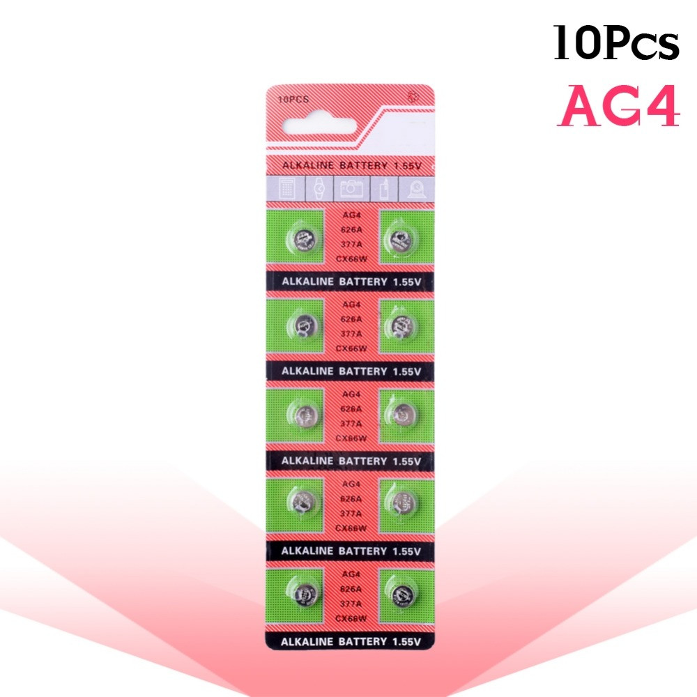

10 pcs Batteries AG4 GA4 SR626 376 377 565 D377 LR626 LR66 SR66 Watch Coin Battery