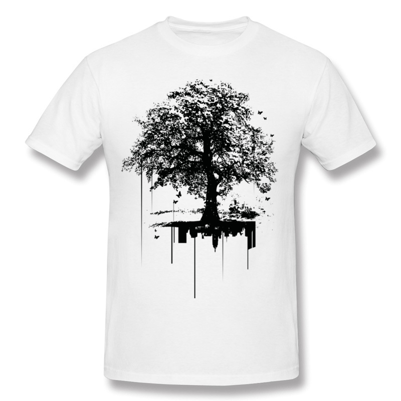 

Brand New Man Cotton Silent tree covering noise city Tee-Shirt Man Crew Neck Green Shorts Shirt For Sale Big Size Design Tee-Shirt, Dark blue
