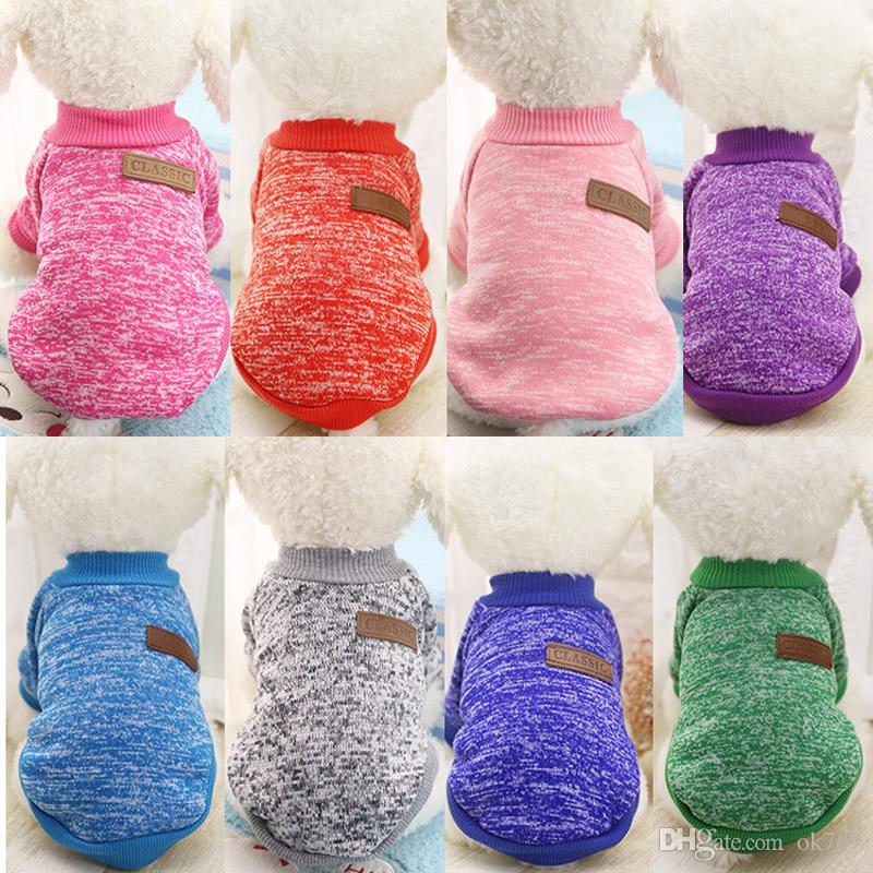 

Free shipping Classics Pet Dog Sweater Coat Clothes Autumn Warm Defensive Cold Cotton Puppy Cat Knitting Dogs Sweatershirt Apparel, To choose option
