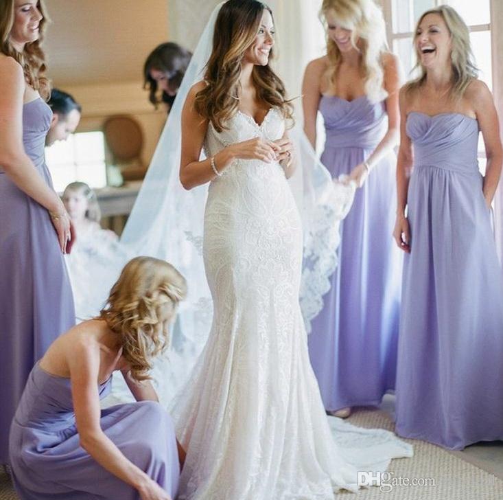 

Cheap Lavender Chiffon Bridesmaid Dresses 2018 New Sleeveless Sweetheart Draped Ruched Formal Evening Dresses For Wedding Dresses