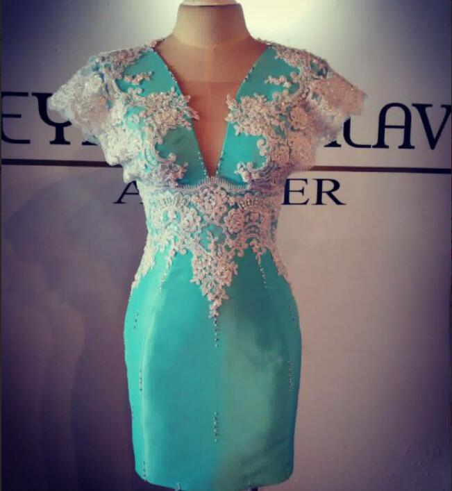 

Evening dress Yousef aljasmi Kim kardashian V-Neck Appliqued Mini Almoda gianninaazar ZuhLair murad Ziadnakad, Same with picture