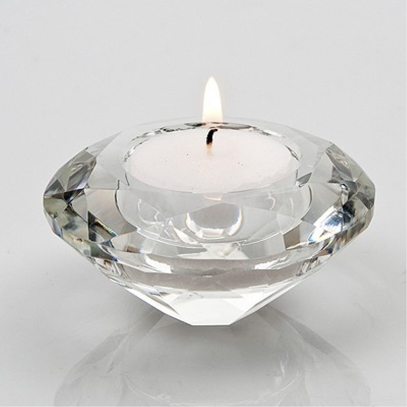 

2 Pcs Crystal Candlestick, Candle Candle Holder, Glass Tea Candle Holder Wedding Decoration, Center Focus Home