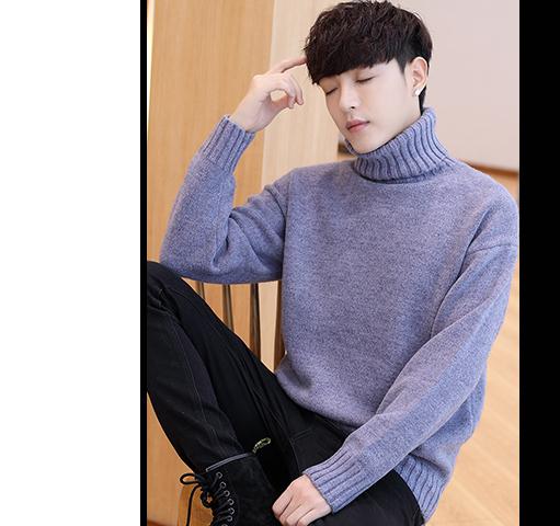 

Free send Winter High collar sweater male Korean Thickening loose and comfortable Set head, Black