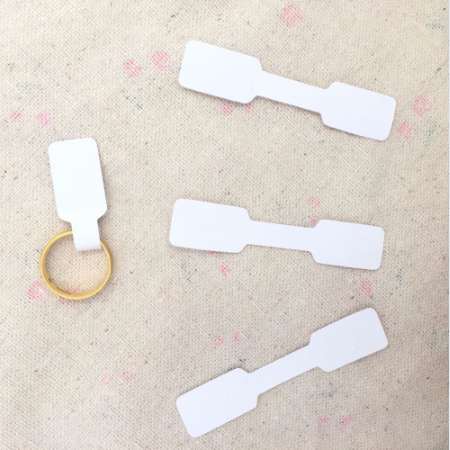 

100pcs 1.2x6cm Brown White Paper Jewelry Display Card Labels Ring Sticker Hangtag Blank Paper Price Tag Labels Packaging H4036