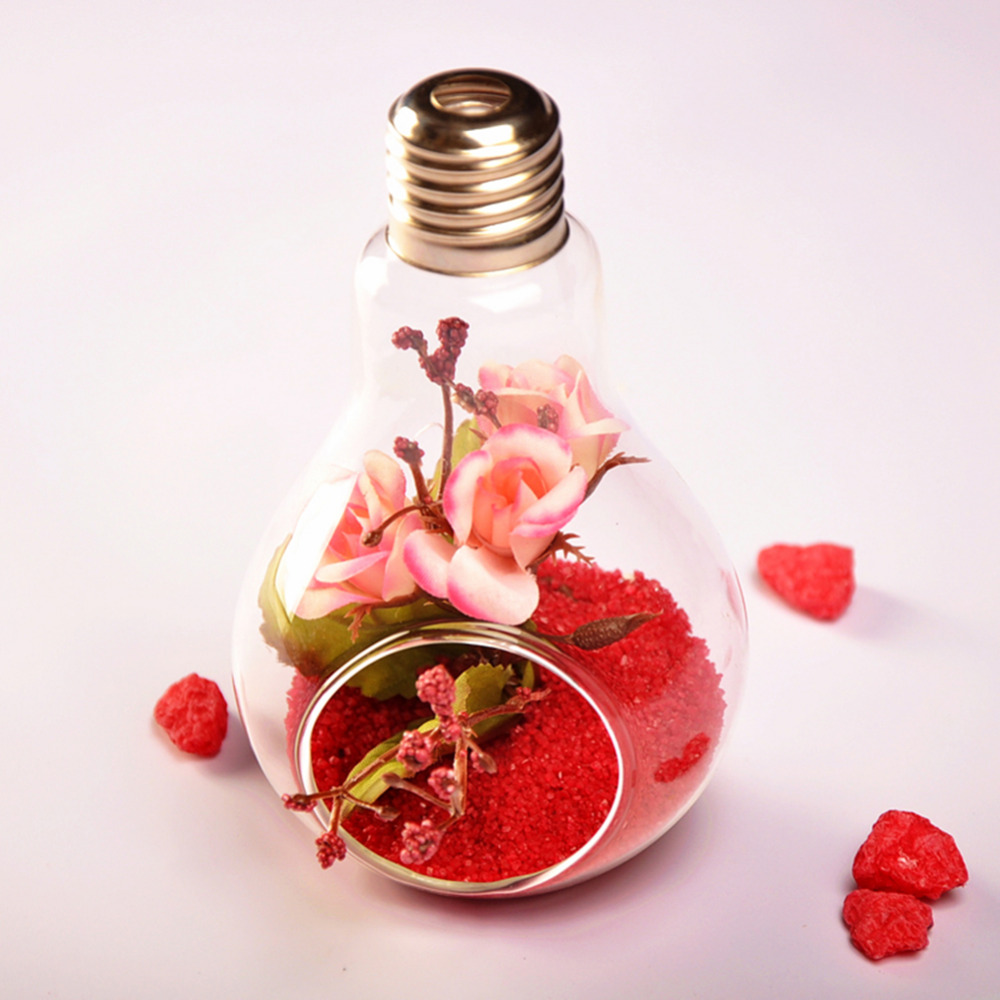 

10pcs Glass Bulb Lamp Shape Flower Water Plant Hanging Vase Container Home Indoor Office Wedding Decor(Without rope)