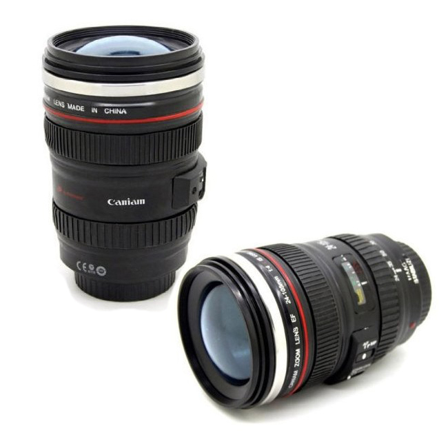 

Coffee Mug 24 -105mm 1 :1 Camera Lens Six Generation Of Creative Emulation Mug (With Lid ), Black