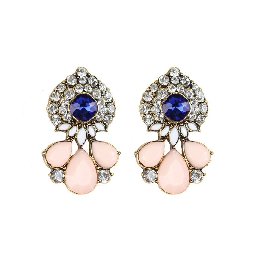 

Nation Wind Eardrop Exaggeration Crystal Diamond Drip Form Eardrop European Earring Ear Nail Accessories